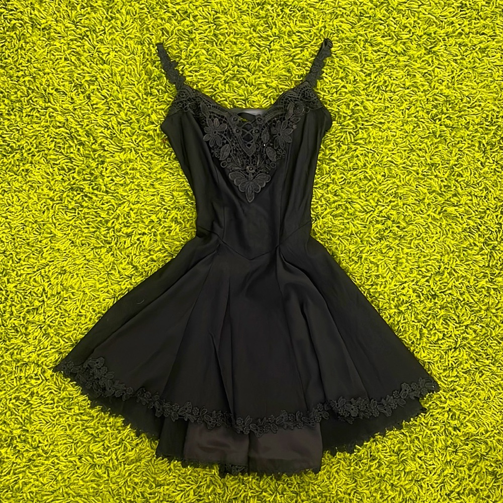 Lacy Little Black Ribbon Dress